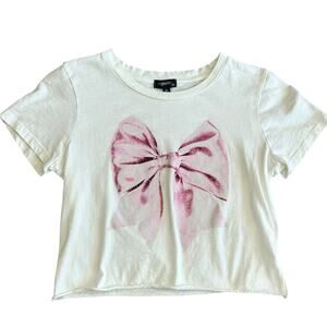 ORIGINALITY Girls Pink Bow Boxy Tee Size XL